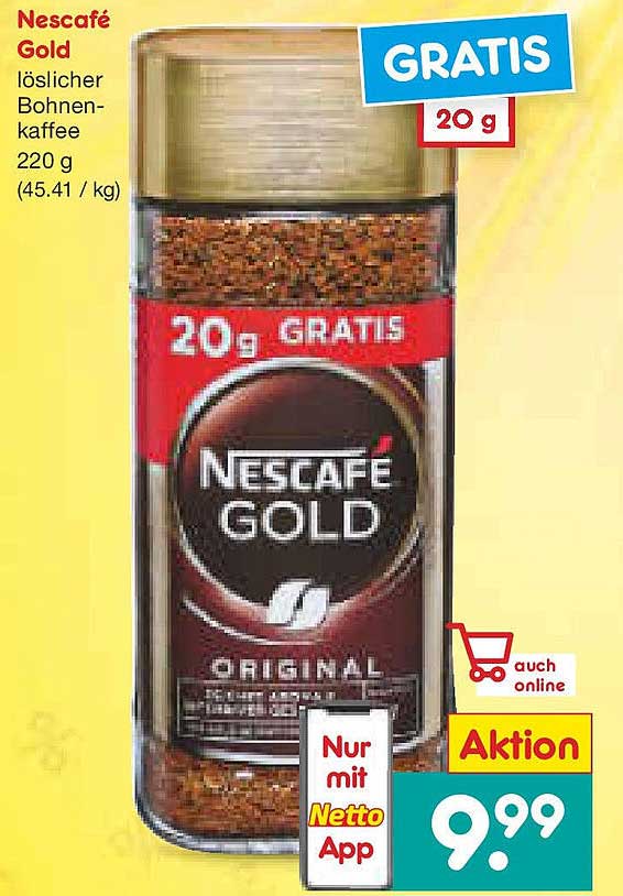 Nescafé Gold löslicher Bohnenkaffee