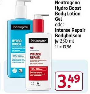 Neutrogena Hydro Boost Body Lotion Gel oder Intense Repair Bodybalsam