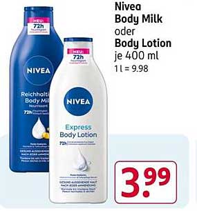 Nivea Body Milk oder Body Lotion