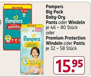 Pampers Big Pack Baby-Dry Pants oder Windeln oder Premium Protection Windeln oder Pants