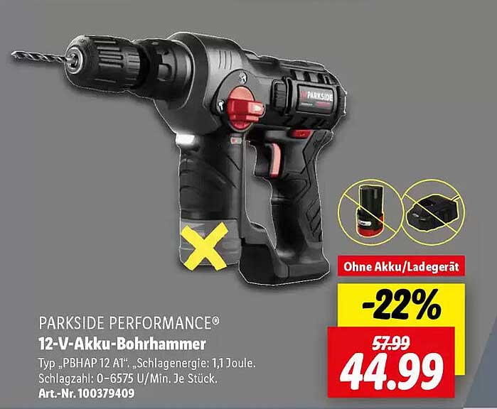 PARKSIDE PERFORMANCE® 12-V-Akku-Bohrhammer