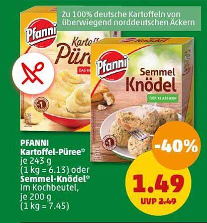 Pfanni Kartoffel-Püree* oder Semmel-Knödel*