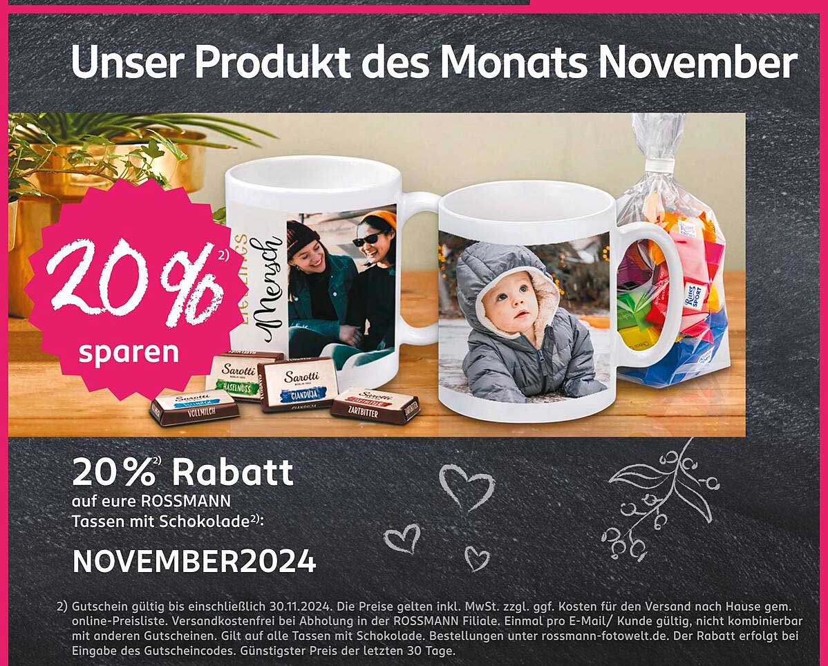 ROSSMANN Tassen mit Schokolade