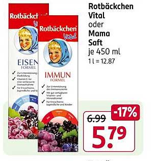 Rotbäckchen Vital oder Mama Saft