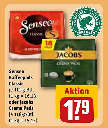 Senseo Kaffeepads Classic oder Jacobs Crema Pads