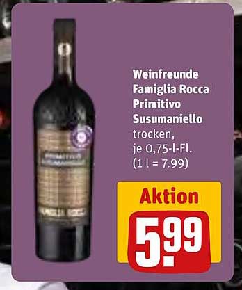 Weinfreunde Famiglia Rocca Primitivo Susumaniello trocken