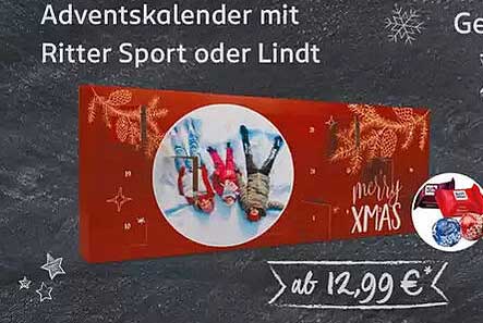 Adventskalender mit Ritter Sport oder Lindt