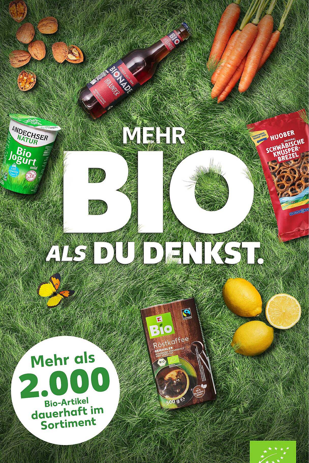 Andechser Natur Bio Jogurt  
Bionade Holunder  
Huober Original Schwäbische Knusper-Brezel  
Bio Röstkaffee