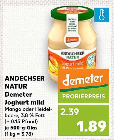 ANDECHSER NATUR Demeter Joghurt mild