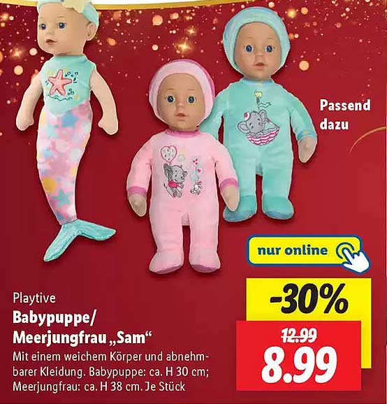 Babypuppe/Meerjungfrau „Sam“