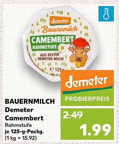 BAUERNMILCH Demeter Camembert Rahmstufe