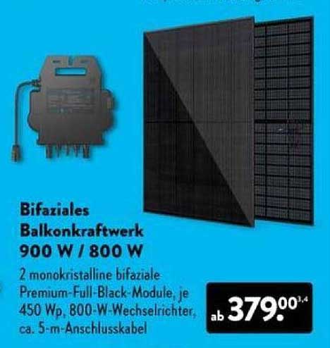 Bifaziales Balkonkraftwerk 900 W / 800 W