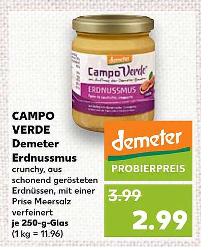 CAMPO VERDE Demeter Erdnussmus