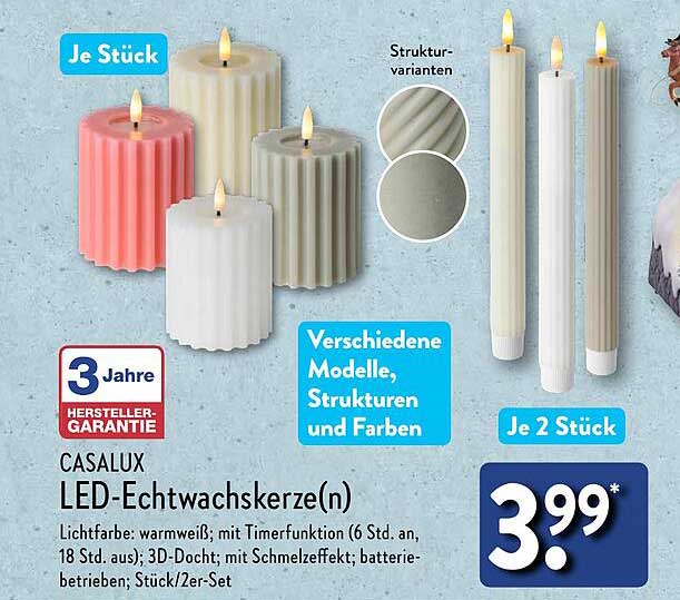 CASALUX LED-Echtwachskerze(n)