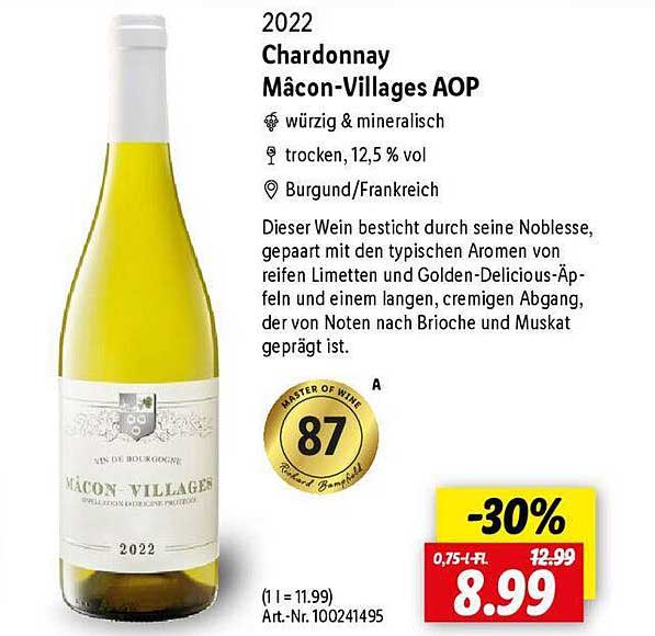 Chardonnay Mâcon-Villages AOP