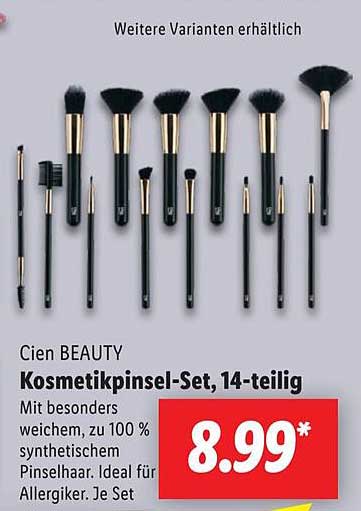 Cien BEAUTY Kosmetikpinsel-Set, 14-teilig