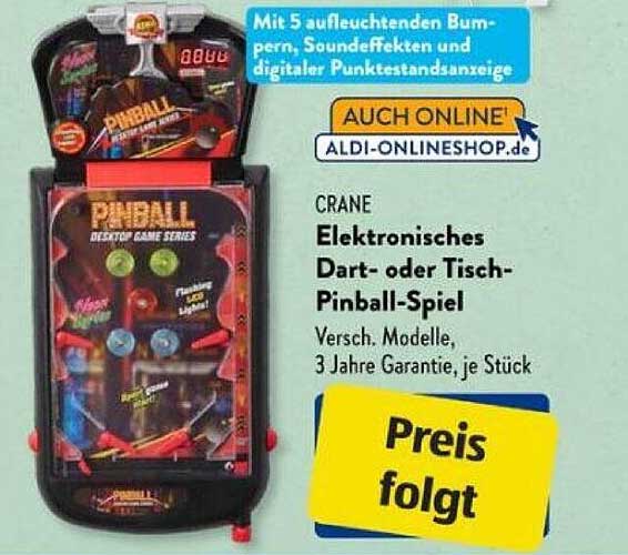 CRANE Elektronisches Dart- oder Tisch-Pinball-Spiel