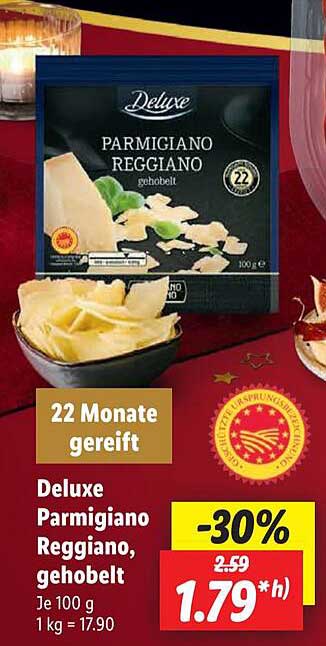 Deluxe Parmigiano Reggiano, gehobelt