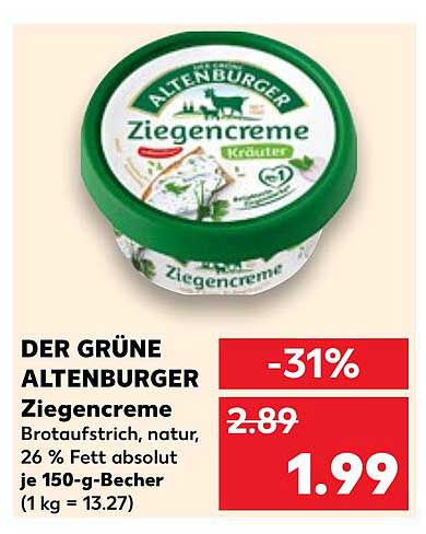 DER GRÜNE ALTENBURGER Ziegencreme