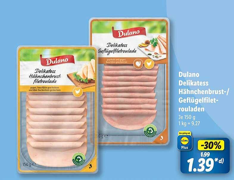 Dulano Delikatess Hähnchenbrust-/Geflügelfilétrouladen