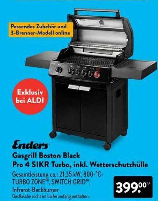 Enders Gasgrill Boston Black Pro 4 SIKR Turbo