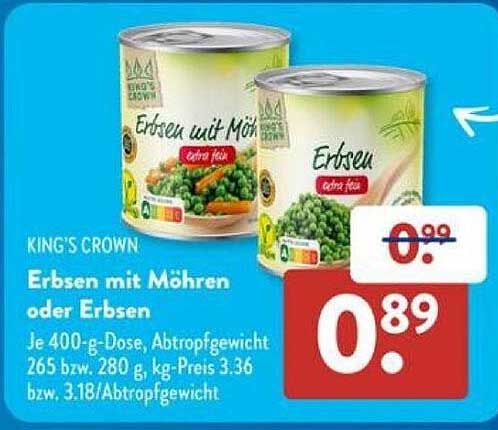 Erbsen mit Möhren oder Erbsen