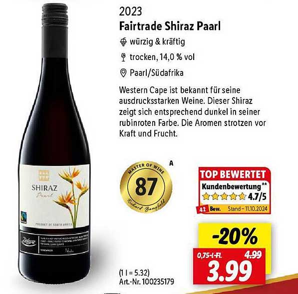 Fairtrade Shiraz Paarl