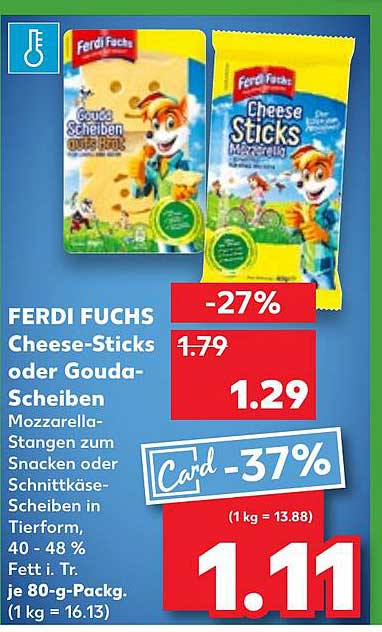 FERDI FUCHS Cheese-Sticks oder Gouda-Scheiben