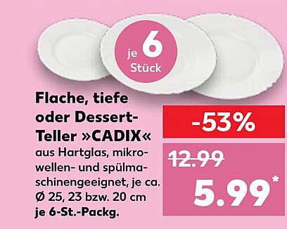 Flache, tiefe oder Dessert-Teller »CADIX«