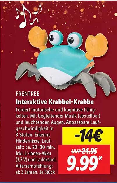 FRNTREE Interaktive Krabbel-Krabbe