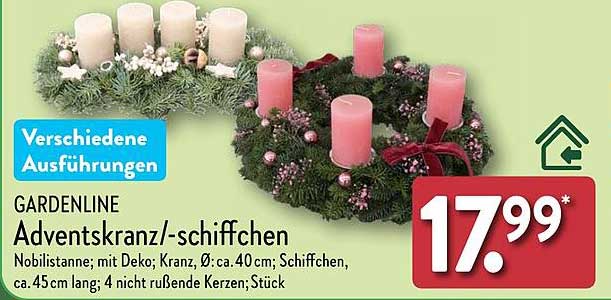 GARDENLINE Adventskranz/-schiffchen