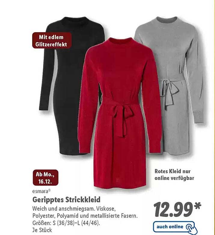 Geripptes Strickkleid