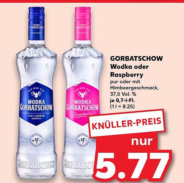 GORBACHSCHOW Wodka oder Raspberry