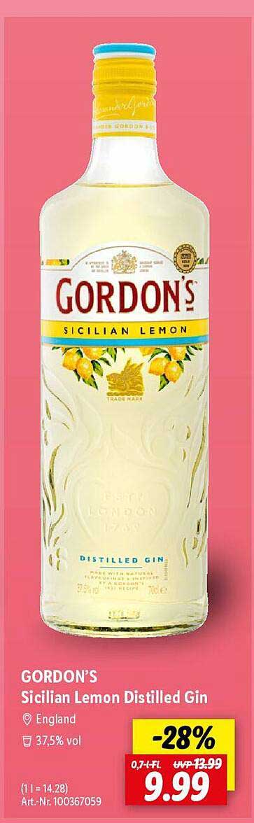 GORDON'S Sicilian Lemon Distilled Gin