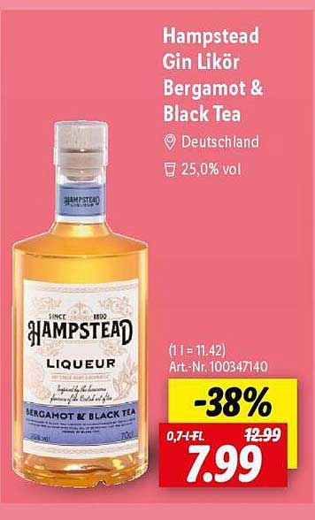 Hampstead Gin Likör Bergamot & Black Tea