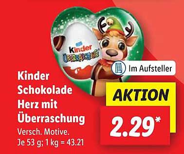 Kinder Schokolade Herz mit Überraschung