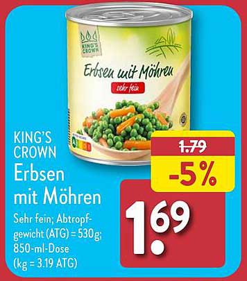 KING'S CROWN Erbsen mit Möhren