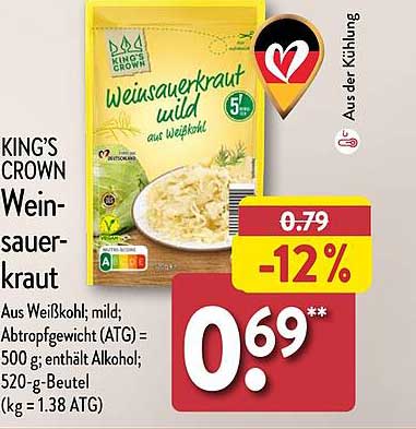 KING'S CROWN Weinsauerkraut