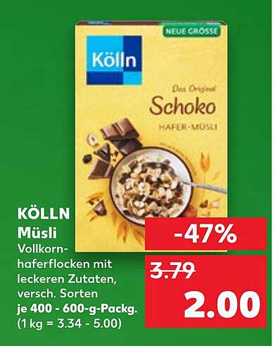 KÖLLN Schoko Hafer-Müsli