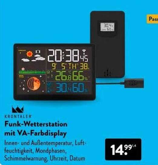 KRONTALER Funk-Wetterstation mit VA-Farbdisplay