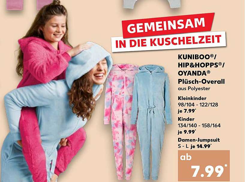 KUNIBOO®/HIP&HOPPS®/OYANDA® Plüsch-Overall aus Polyester