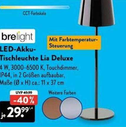 LED-Akku-Tischleuchte Lia Deluxe