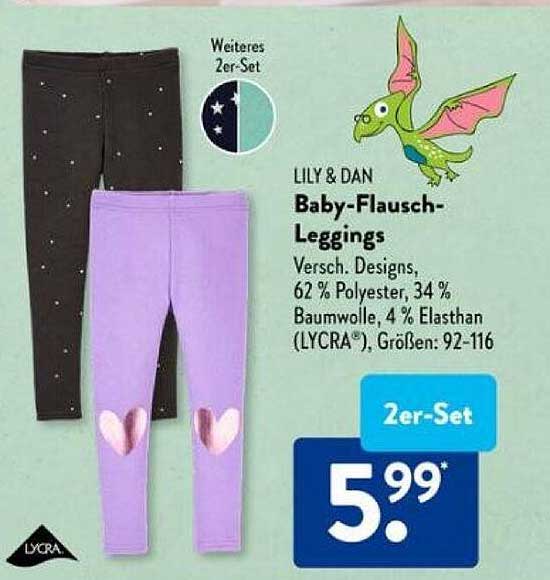 LILY & DAN Baby-Flausch-Leggings