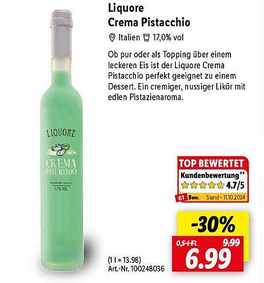 Liquore Crema Pistacchio