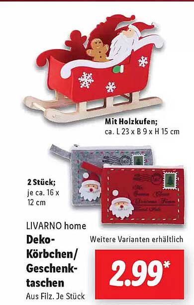 LIVARNO home Deko-Körbchen/Geschenktaschen