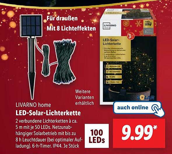 LIVARNO home LED-Solar-Lichterkette