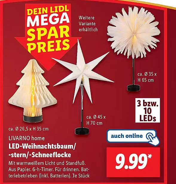 LIVARNO home LED-Weihnachtsbaum/-stern/-Schneeflocke