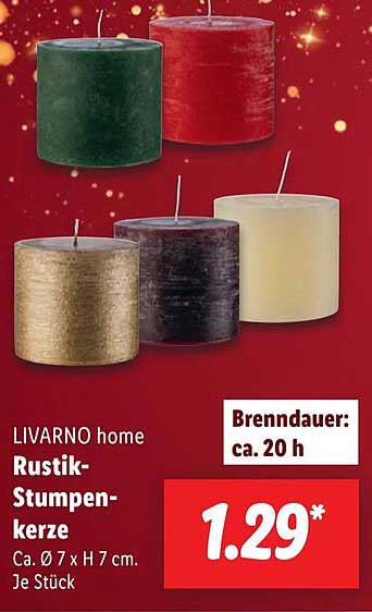 LIVARNO home Rustik-Stumpenkerze