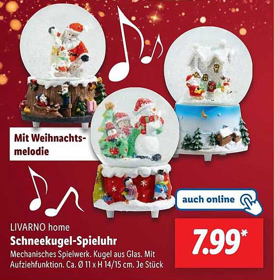 LIVARNO home Schneekugel-Spieluhr