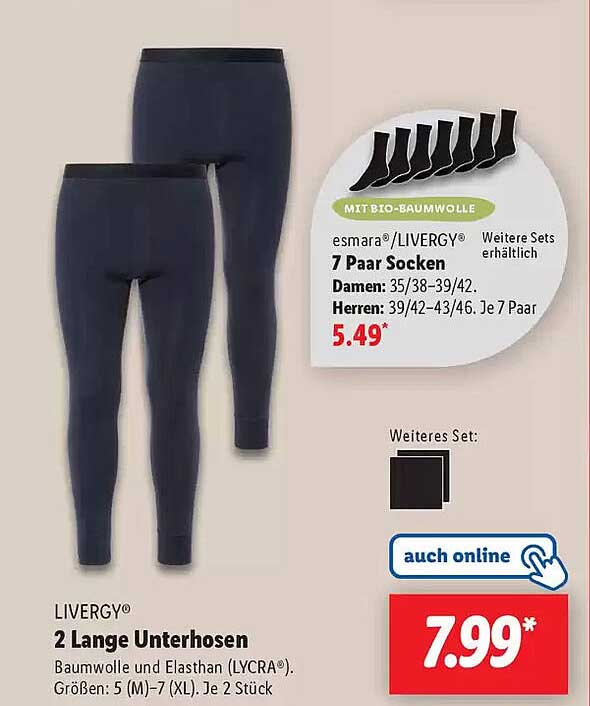 LIVERGY® 2 Lange Unterhosen